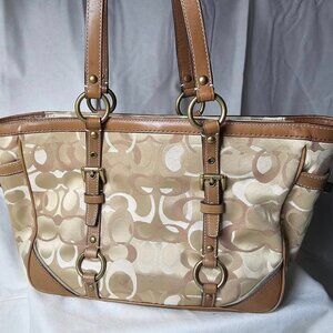 Vintage Coach Signature Fabric Tote